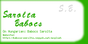 sarolta babocs business card